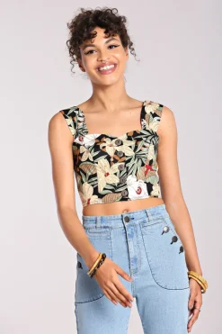 Hell Bunny Adelaida Crop Top Black Discount