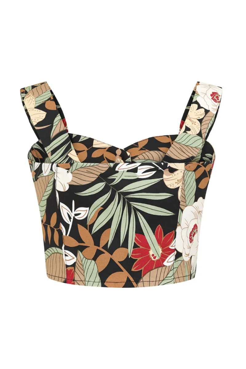 Hell Bunny Adelaida Crop Top Black Discount