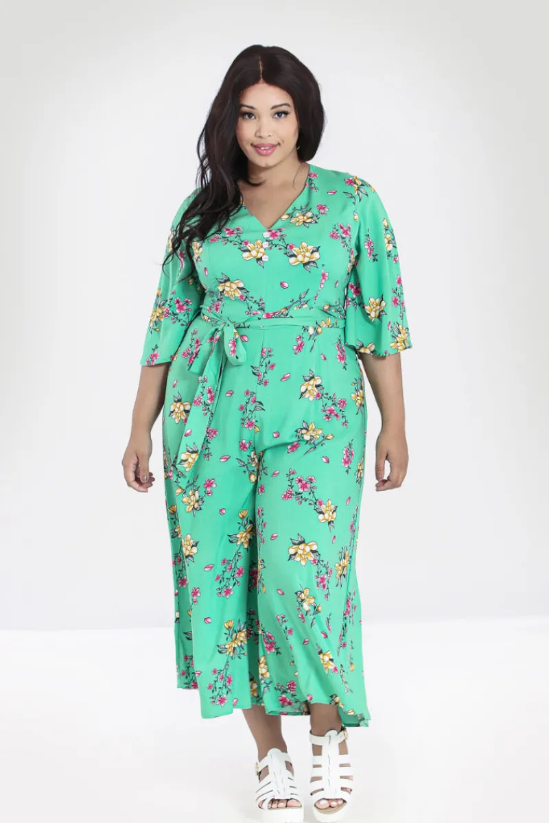 Hell Bunny Adelina Jumpsuit Mint Discount