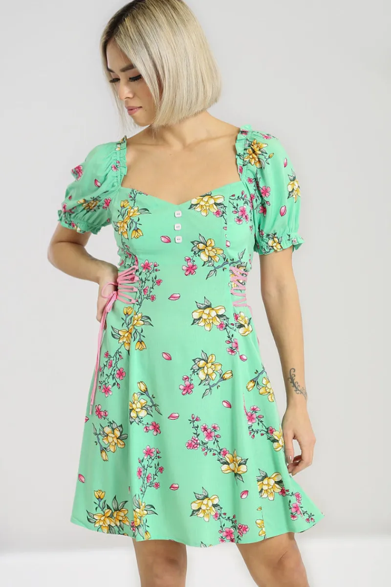 Hell Bunny Adelina Mini Dress Mint Outlet