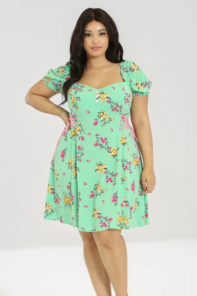 Hell Bunny Adelina Mini Dress Mint Outlet