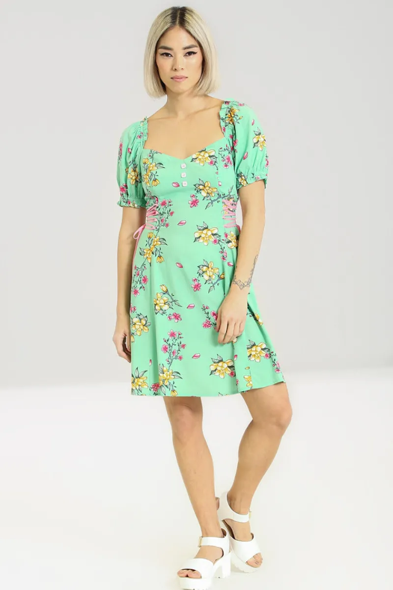 Hell Bunny Adelina Mini Dress Mint Outlet
