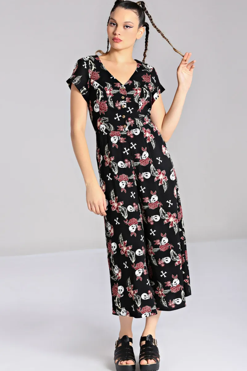 Hell Bunny Alani Jumpsuit Black/Red Online