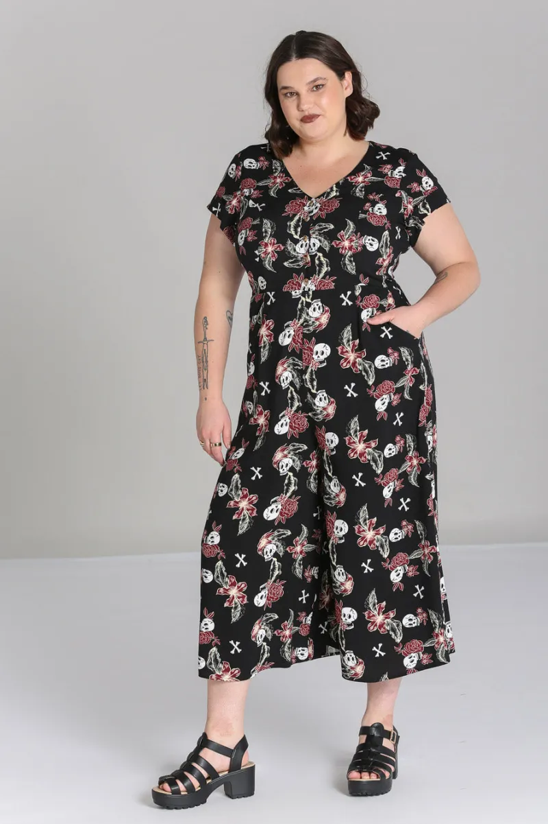 Hell Bunny Alani Jumpsuit Black/Red Online