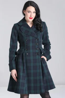 Hell Bunny Alessandra Coat Green New