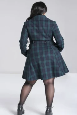 Hell Bunny Alessandra Coat Green New