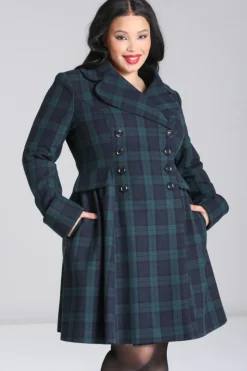 Hell Bunny Alessandra Coat Green New