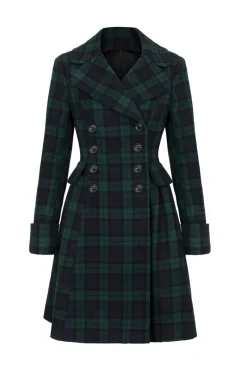 Hell Bunny Alessandra Coat Green New