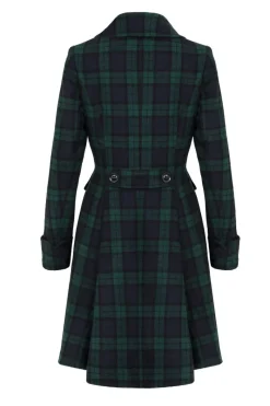 Hell Bunny Alessandra Coat Green New