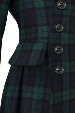 Hell Bunny Alessandra Coat Green New