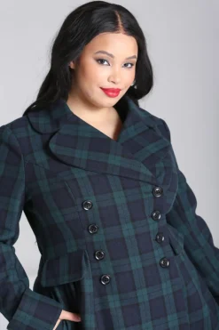 Hell Bunny Alessandra Coat Green New