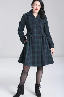 Hell Bunny Alessandra Coat Green New