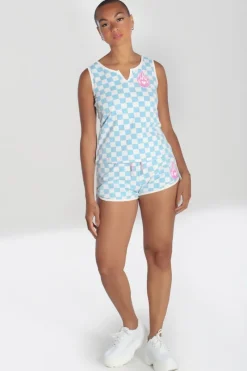 Hell Bunny Alexis Top Blue Best