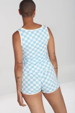 Hell Bunny Alexis Top Blue Best