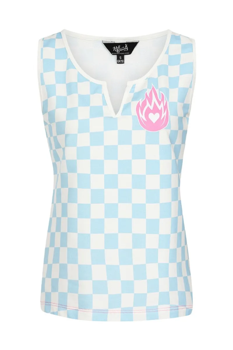 Hell Bunny Alexis Top Blue Best