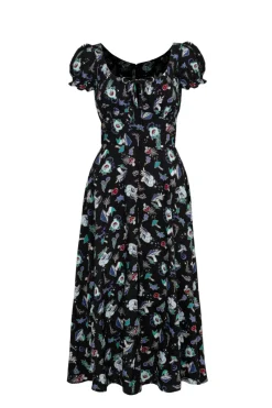 Hell Bunny Amanita Midi Dress Black New