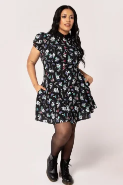 Hell Bunny Amanita Mini Dress Black Clearance