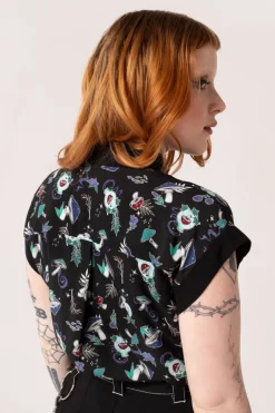 Hell Bunny Amanita Shirt Black Sale