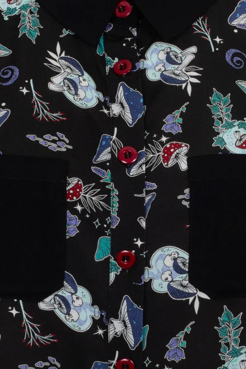 Hell Bunny Amanita Shirt Black Sale