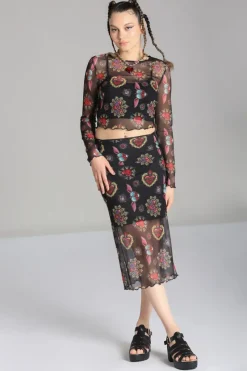 Hell Bunny Amias Mesh Skirt Black Hot