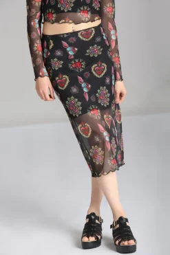 Hell Bunny Amias Mesh Skirt Black Hot