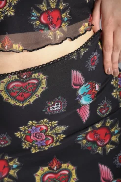 Hell Bunny Amias Mesh Skirt Black Hot