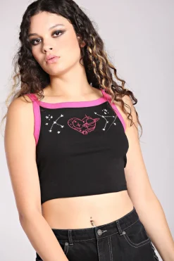 Hell Bunny Andromeda Crop Top Black Sale