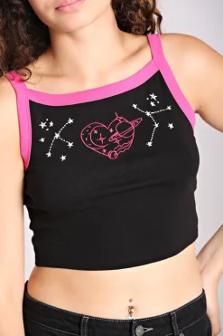 Hell Bunny Andromeda Crop Top Black Sale