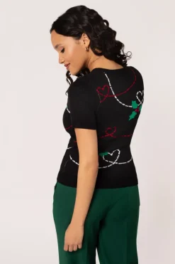 Hell Bunny Angelica Top Black New