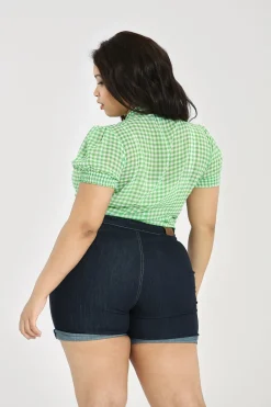 Hell Bunny Anne Marie Blouse Green Sale