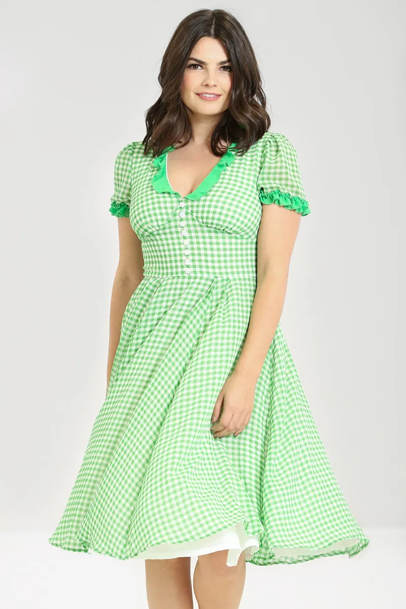 Hell Bunny Anne Marie Dress Green