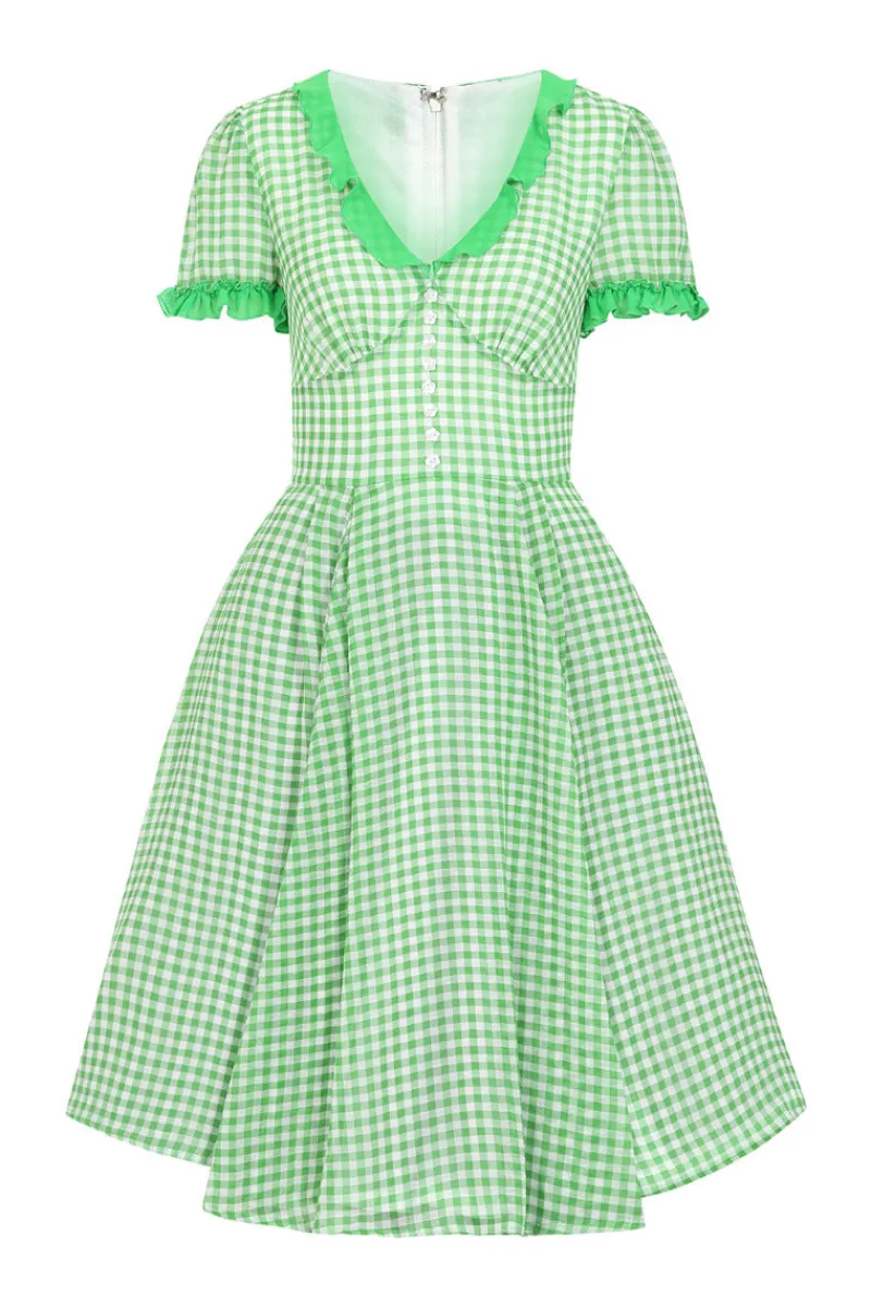 Hell Bunny Anne Marie Dress Green