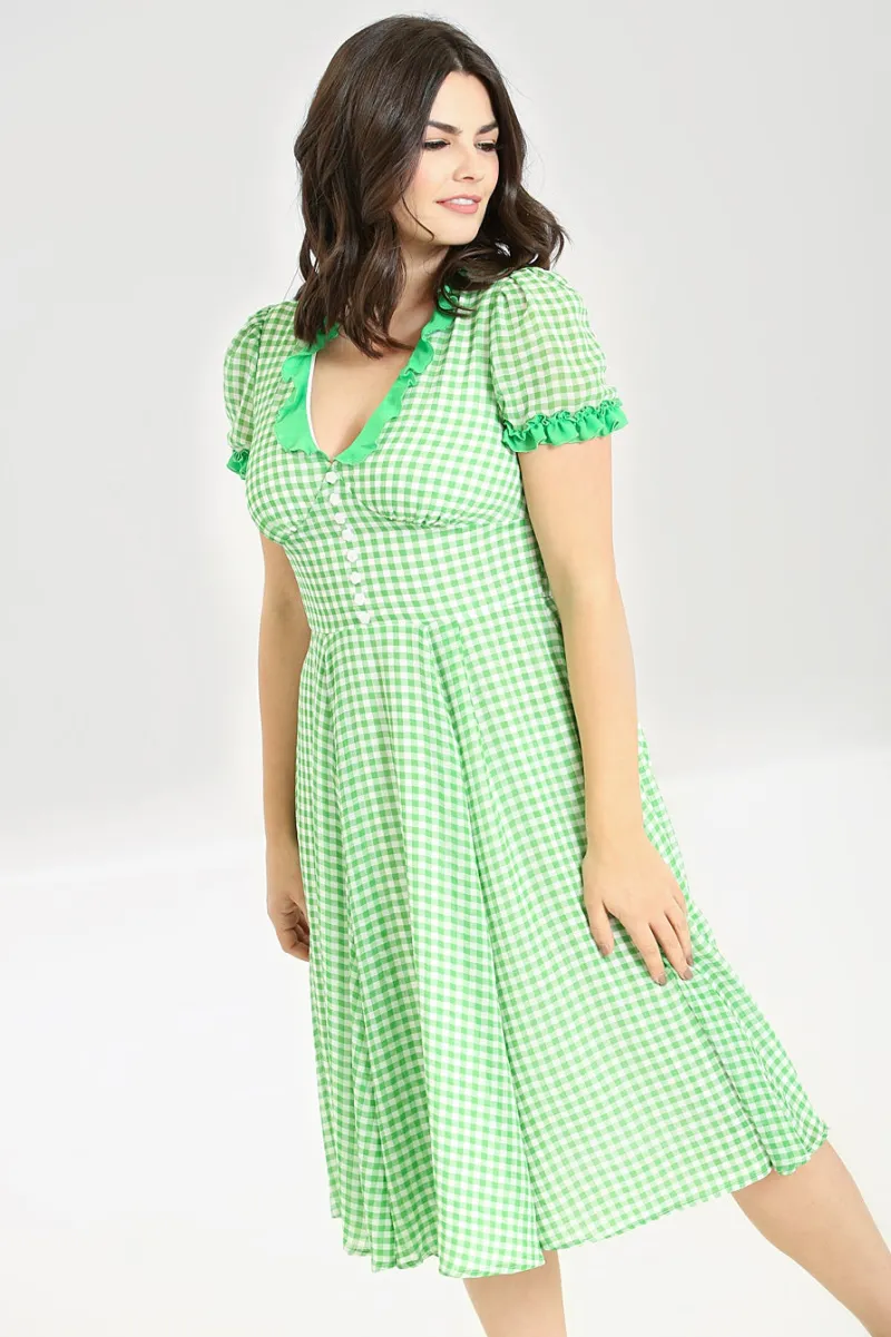 Hell Bunny Anne Marie Dress Green