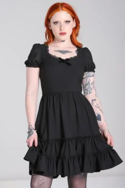 Hell Bunny Annette Dress Black Hot