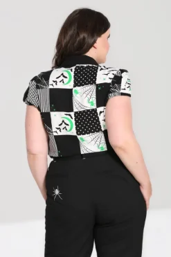 Hell Bunny Annie Blouse Black Clearance