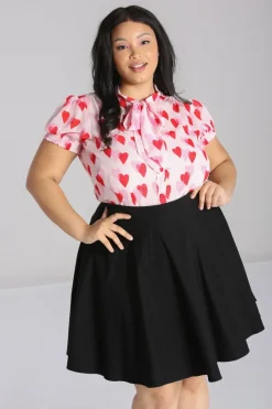 Hell Bunny Aphrodite Blouse Pink New