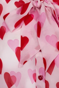 Hell Bunny Aphrodite Blouse Pink New