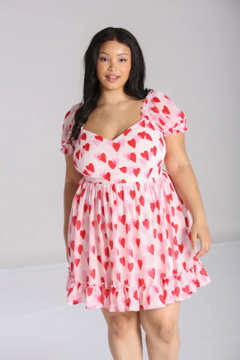 Hell Bunny Aphrodite Mini Dress Pink Discount