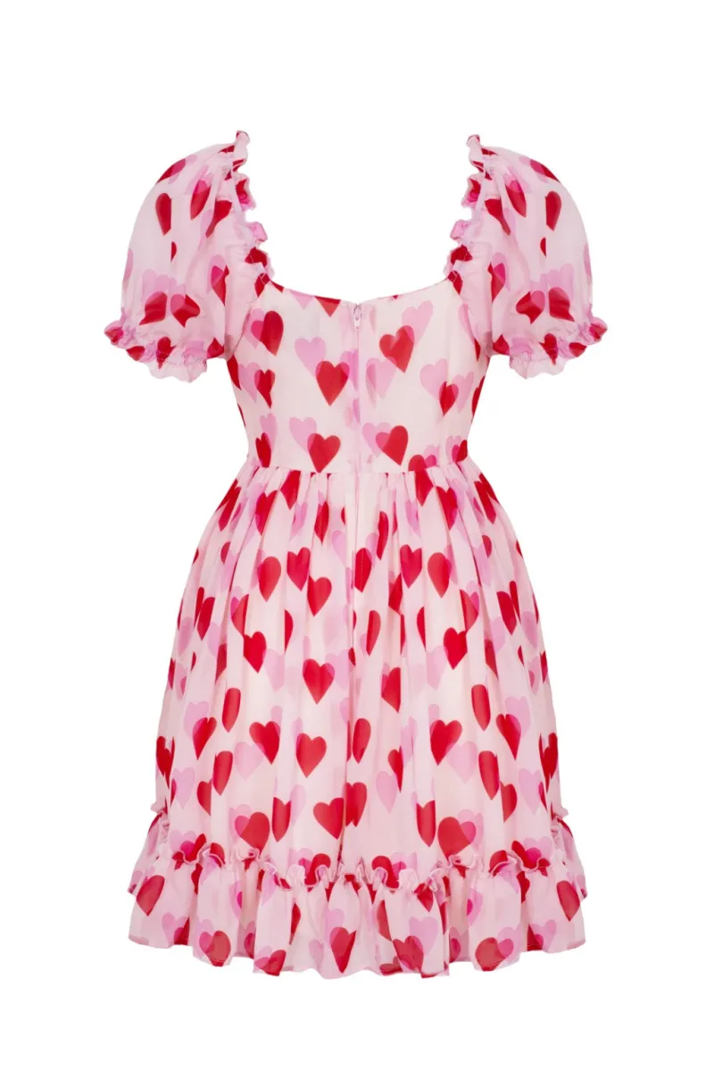 Hell Bunny Aphrodite Mini Dress Pink Discount