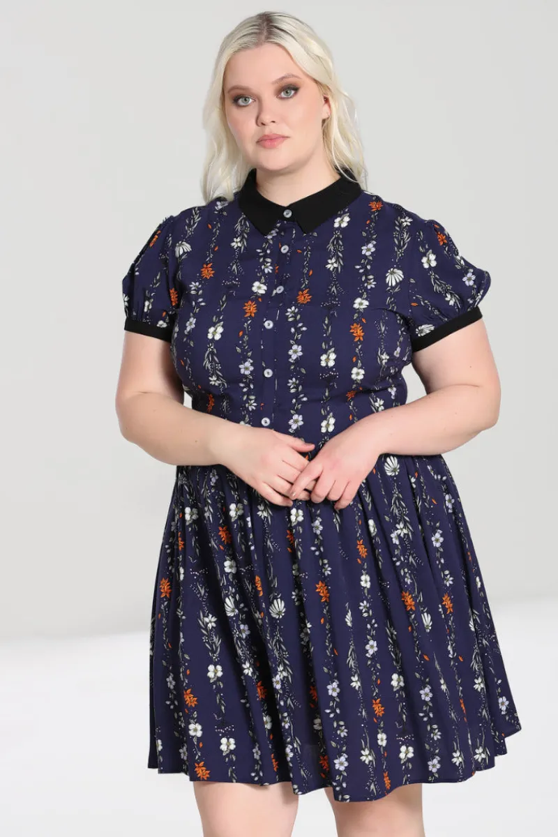 Hell Bunny Asta Mini Dress Blue Discount