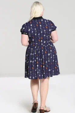 Hell Bunny Asta Mini Dress Blue Discount