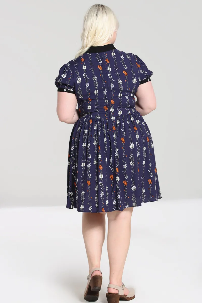 Hell Bunny Asta Mini Dress Blue Discount