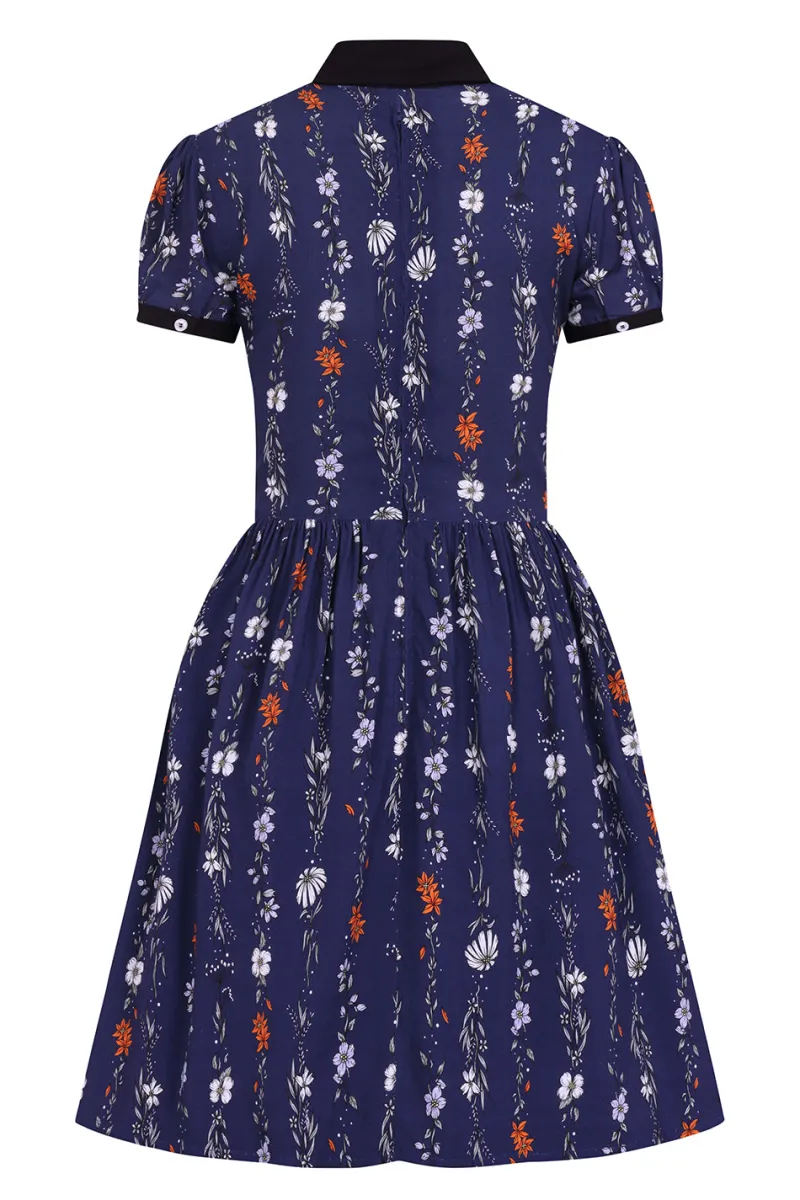 Hell Bunny Asta Mini Dress Blue Discount