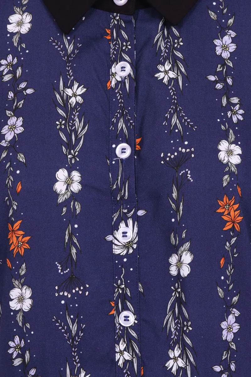 Hell Bunny Asta Mini Dress Blue Discount