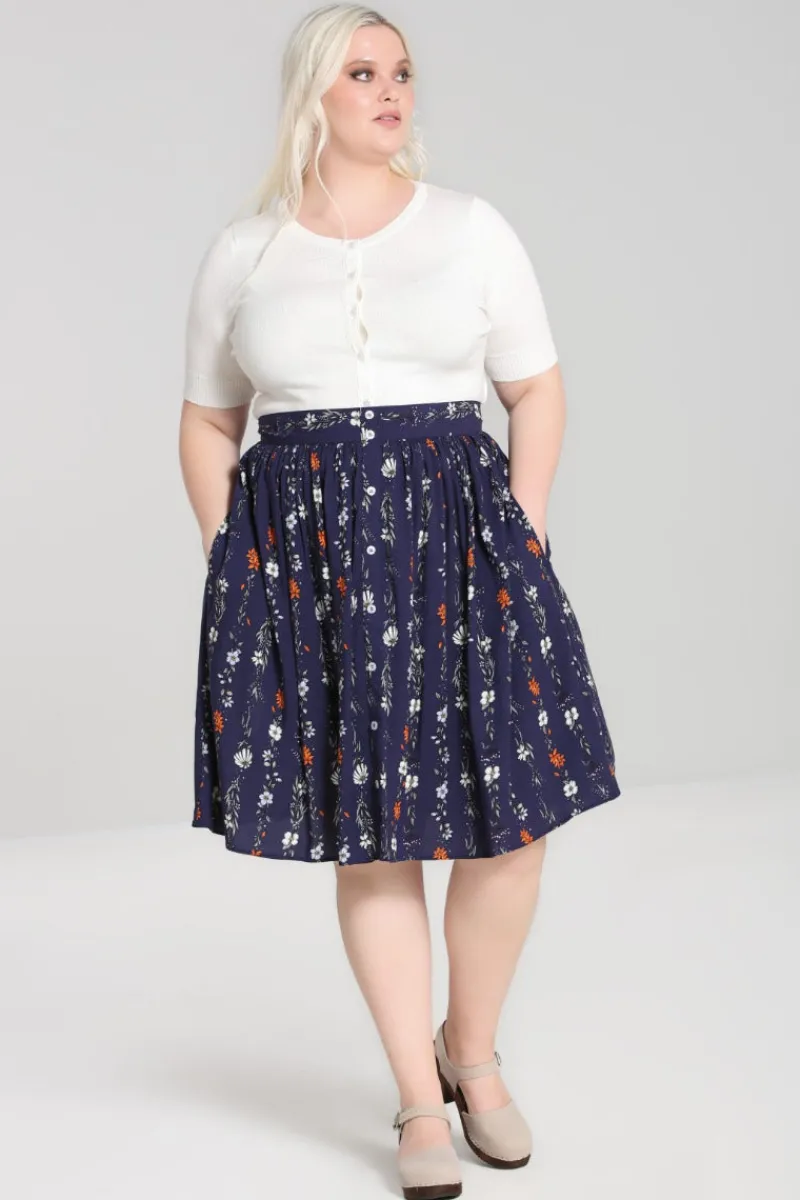 Hell Bunny Asta Skirt Blue Discount