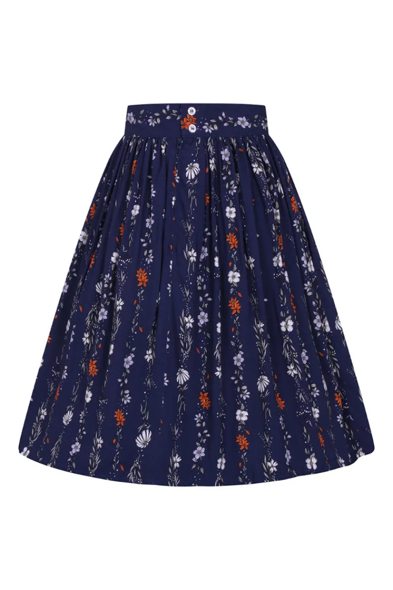 Hell Bunny Asta Skirt Blue Discount