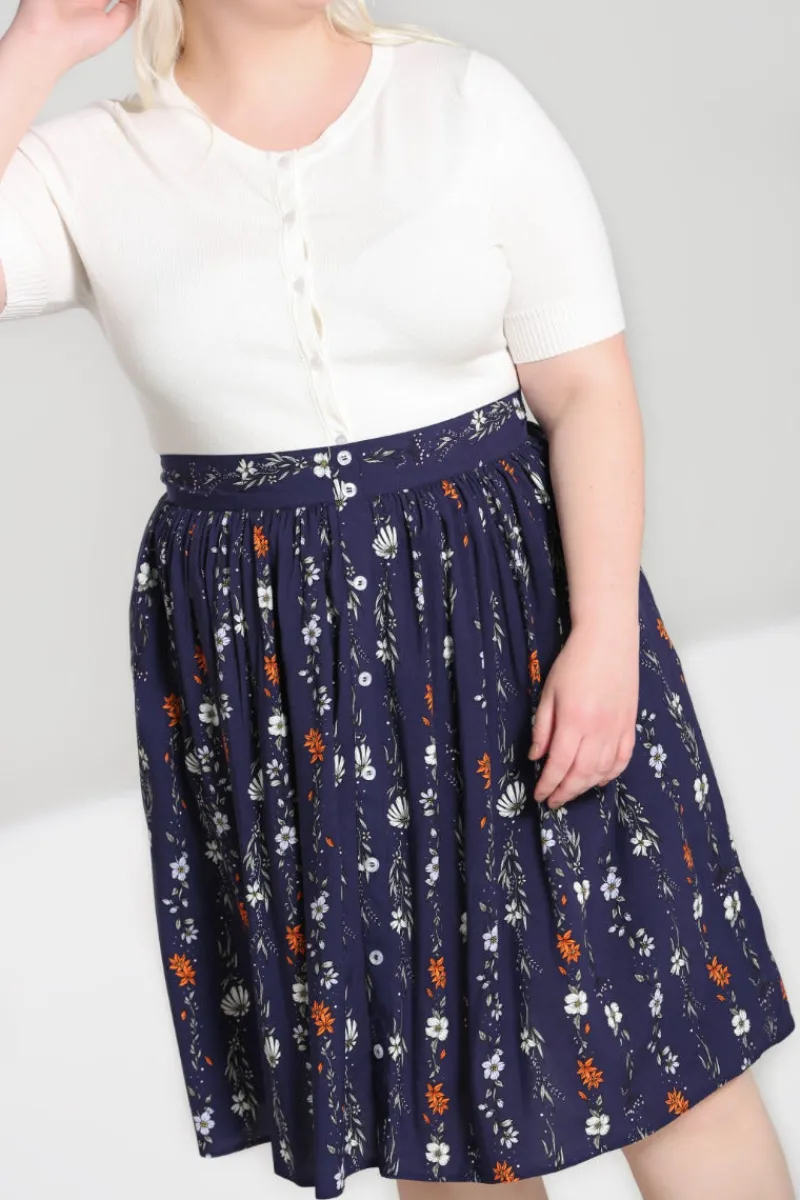 Hell Bunny Asta Skirt Blue Discount