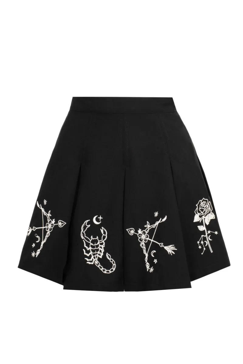 Hell Bunny Astrology Skirt Black
