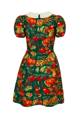 Hell Bunny Autumn Mini Dress Green Hot