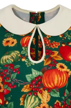 Hell Bunny Autumn Mini Dress Green Hot